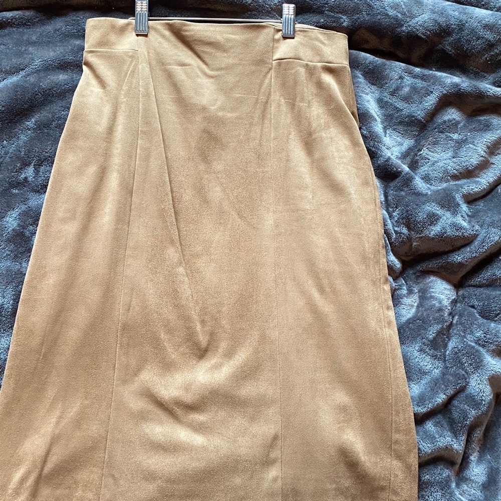 Tan Suede Lila Rose Pencil Skirt size 4